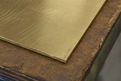 260 Laminated Layered Brass Sheet  0.032" Thick x 12.00" Wide x 12" Length 